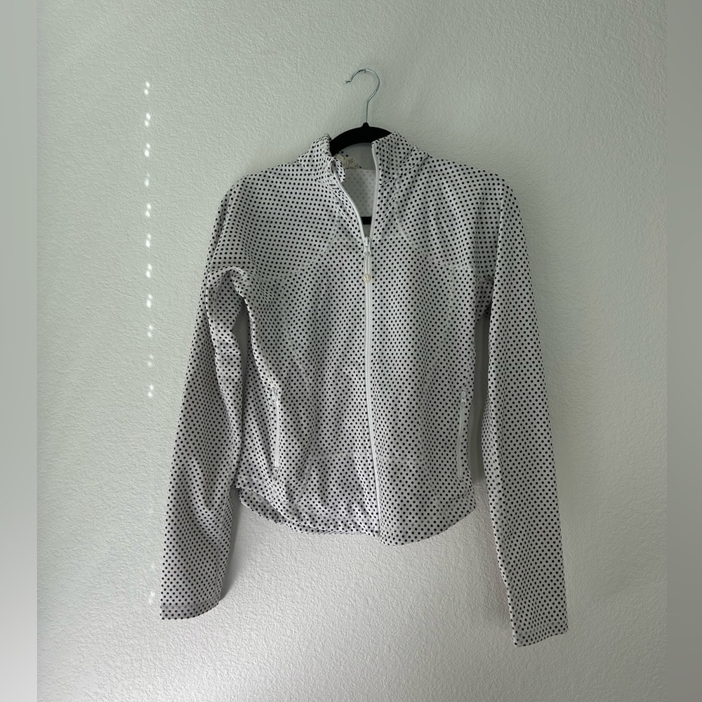 Lululemon Black and white polka dot zip up jacket